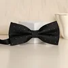 Black white dot twill bow tie