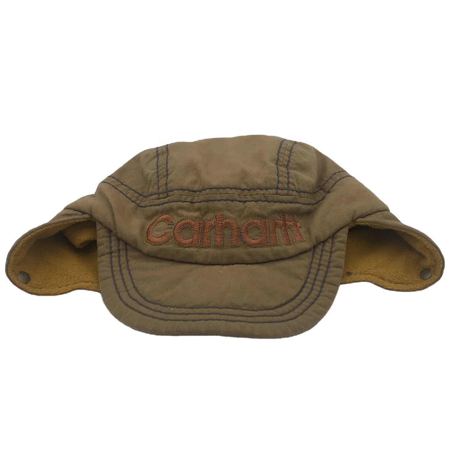 
Зимняя мужская шапка-бомбер русская коричневая парусиновая Кепка с ушами меховая теплая плотная плюшевая бейсболка с флисовой подкладкой и шапка 