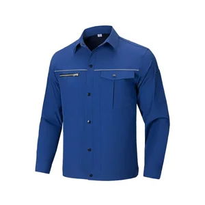Customized OEM Service Quick Dry Work Clothes Long Sleeve Construction Workwear Breathable Work Uniforms Men'S Work Jacket   Top