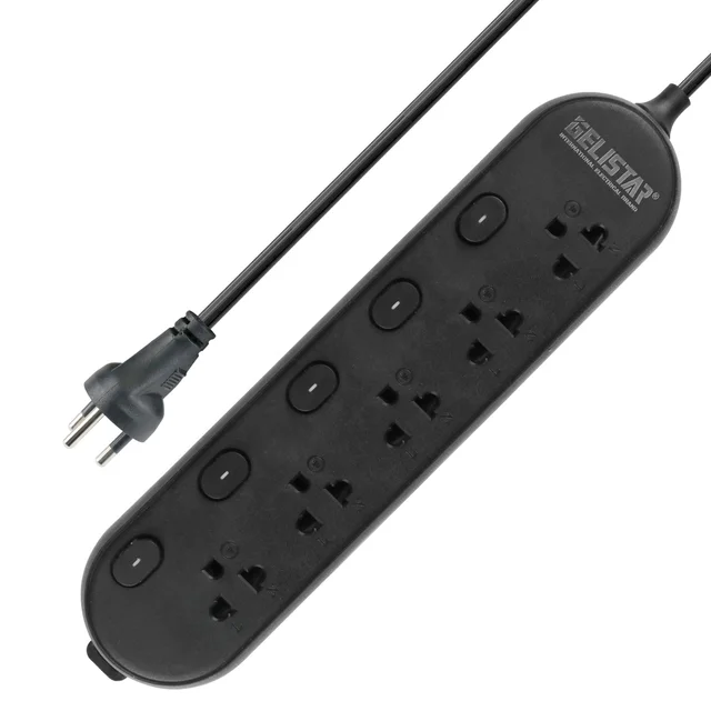 Thailand Extension Sockets 5 Ways Color Black Customize Power Strips Hot Selling Without USB Ports