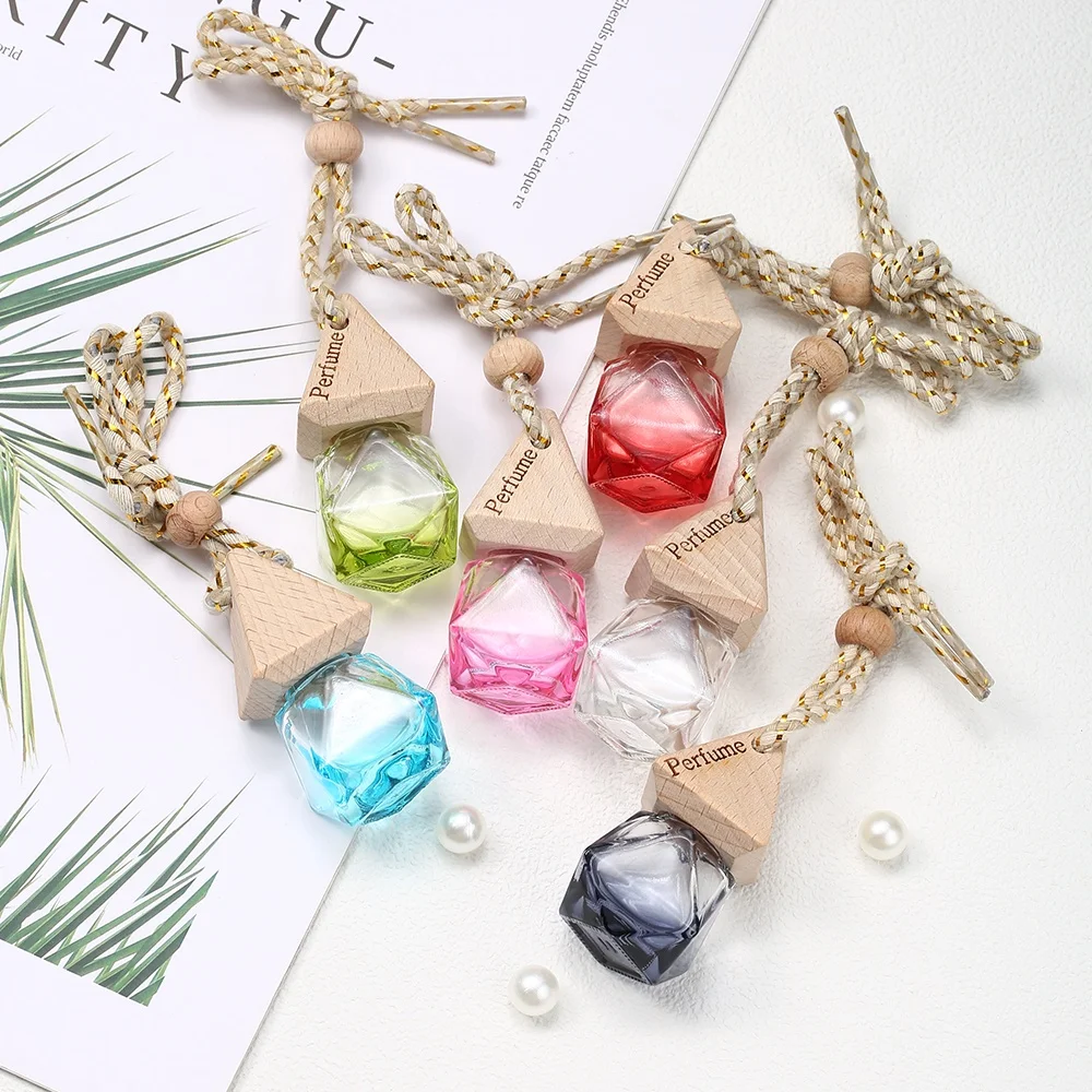 Hanging Car Perfume Glass Empty Bottle - Aromatherapy Diffuser