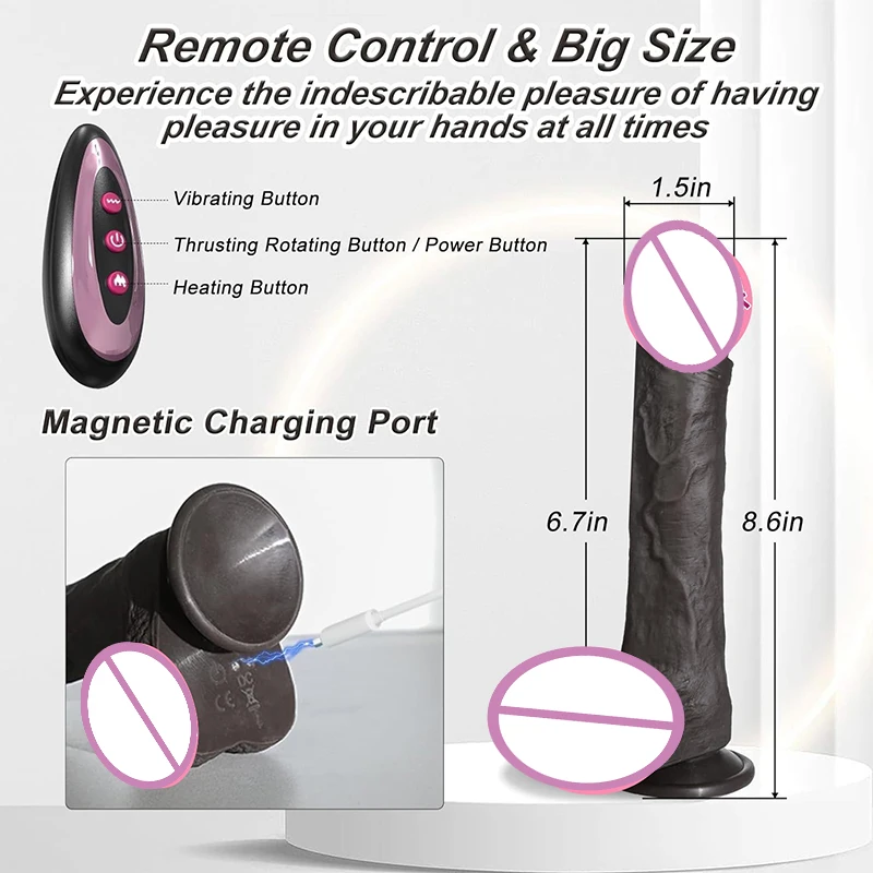 Telescopic Rotating Thrusting Dildo Vibrator Juguetes Sexuales Para Mujeres  Realistic Big Dark Brown Dildo| Alibaba.com