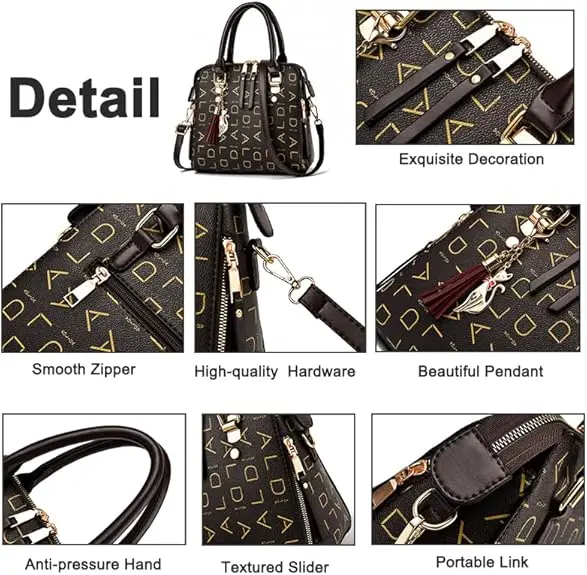 Latest Design Fancy Purses and Handbags for Women Top Handle Satchel Fashion Ladies Tote Bags Travel Casual Shoulder Bag