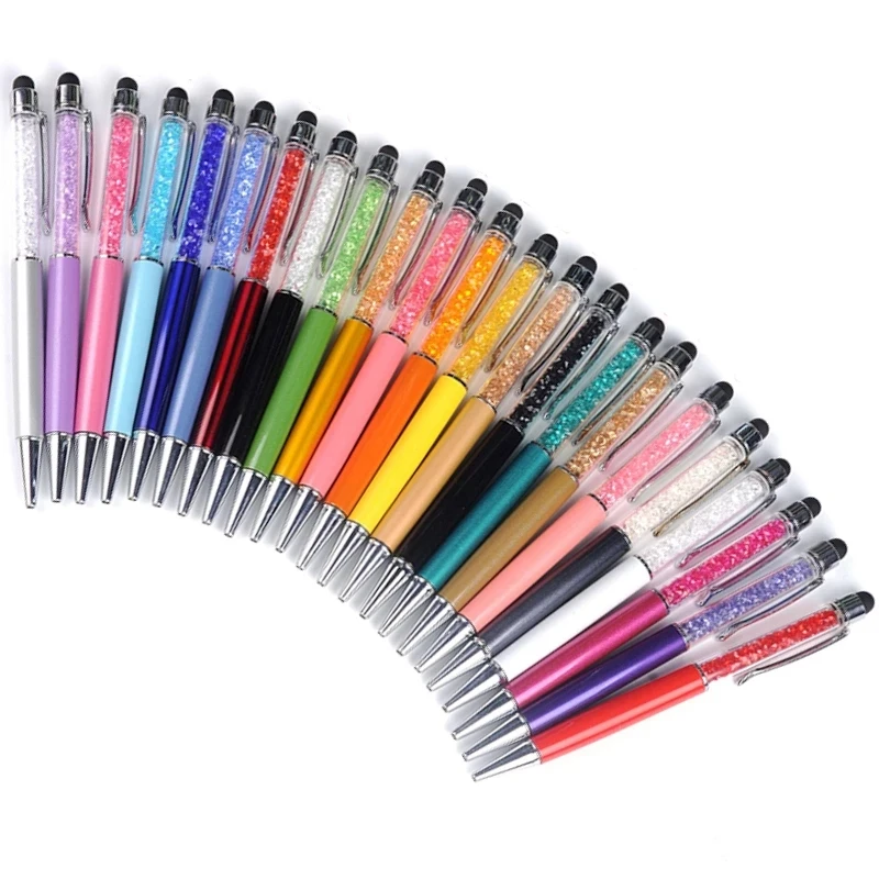 23 Color Ink Black Blue Crystal Ballpoint Pen Creative Stylus Pen Writing  Ballpen Stationery Office School Supplies