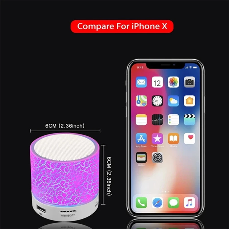 Factory Price S10 LED Light BT Wireless Speakers Portable Subwoofer Speaker With FM Radio