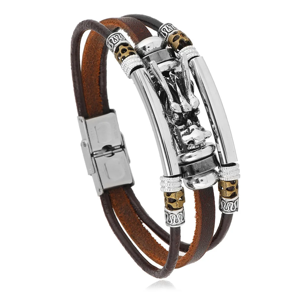 シルバー925 龍 ブレスレット ドラゴン 昇竜 レザー ジンティ様専用