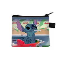Kawaii Double-sided Prints Lilo&Stitch-ed Nylon Cartoon Anime Peripheral Kids&Adult Coin Purse Toddlers' Key Pack Cute Satchel