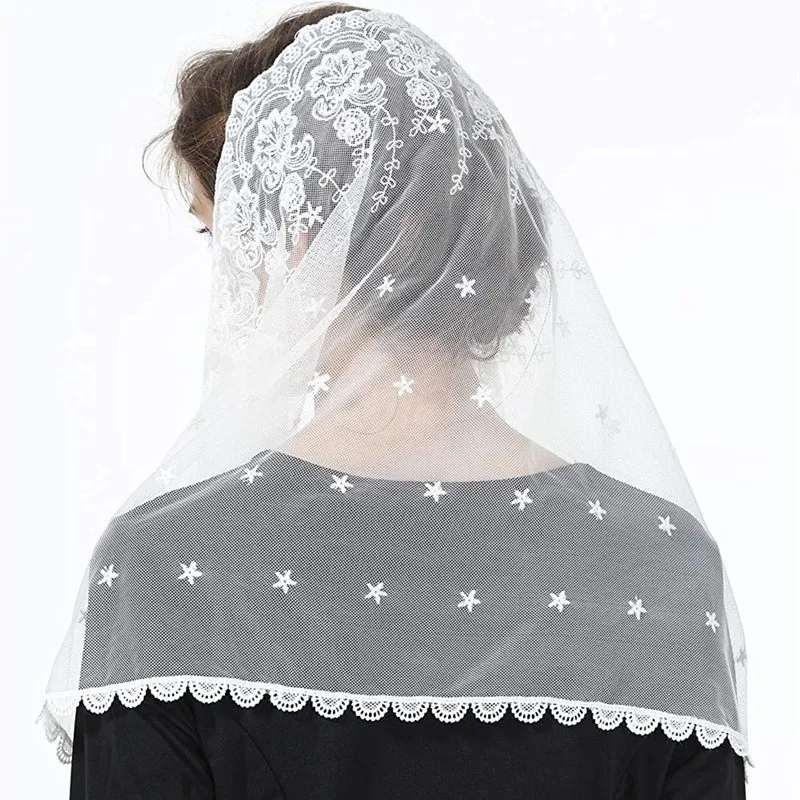 Voile Triangulaire En Dentelle Noire - 140x45 Cm - Pour Mariage, Chapelle, Fête Ou Cosplay - Élégant Avec Motifs Floraux
