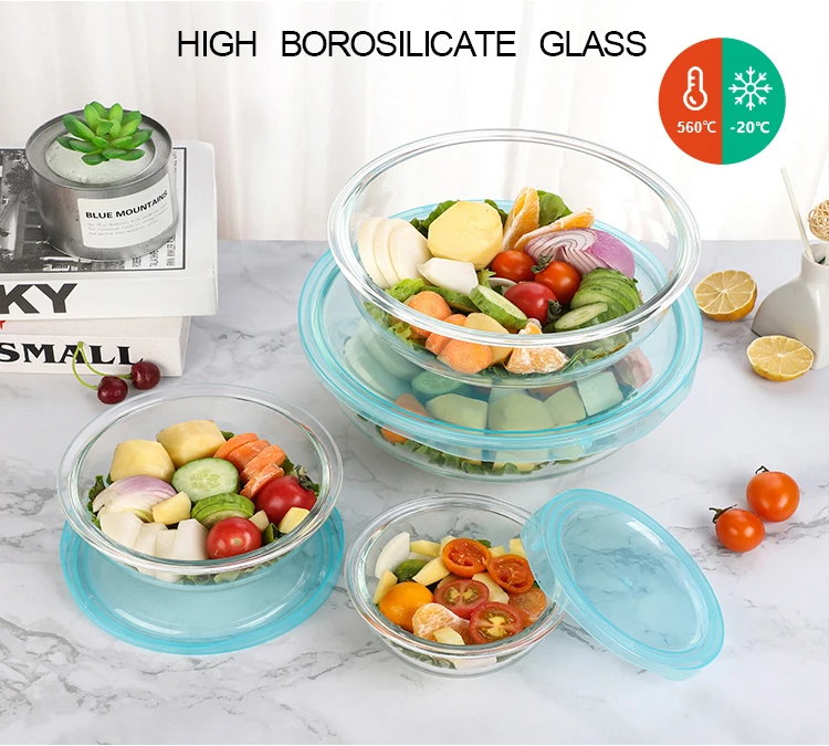 Wholesale Clear Glass Salad Fruit Bowl In Different Sizes Bowl Set With