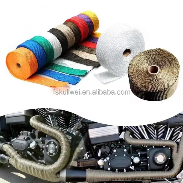 Auspuff Hitzeschutzband Gold 5cm X 15m Mit 15 Kabelbindern – Hitzebeständige Auspuffbandage Für Auto, Motorrad & LKW