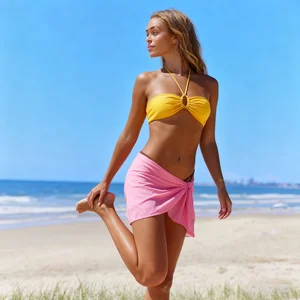 Free Design Ladies Swimsuit Supplier Fashion Beach Clothes Bathing Suits Manufacturer Custom 3 Piece Bikini Set Summer Print