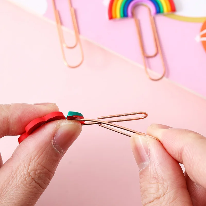 Cute Resin Paper Clips and Memo Photo Clip Metal Bookmarks with Page Holder