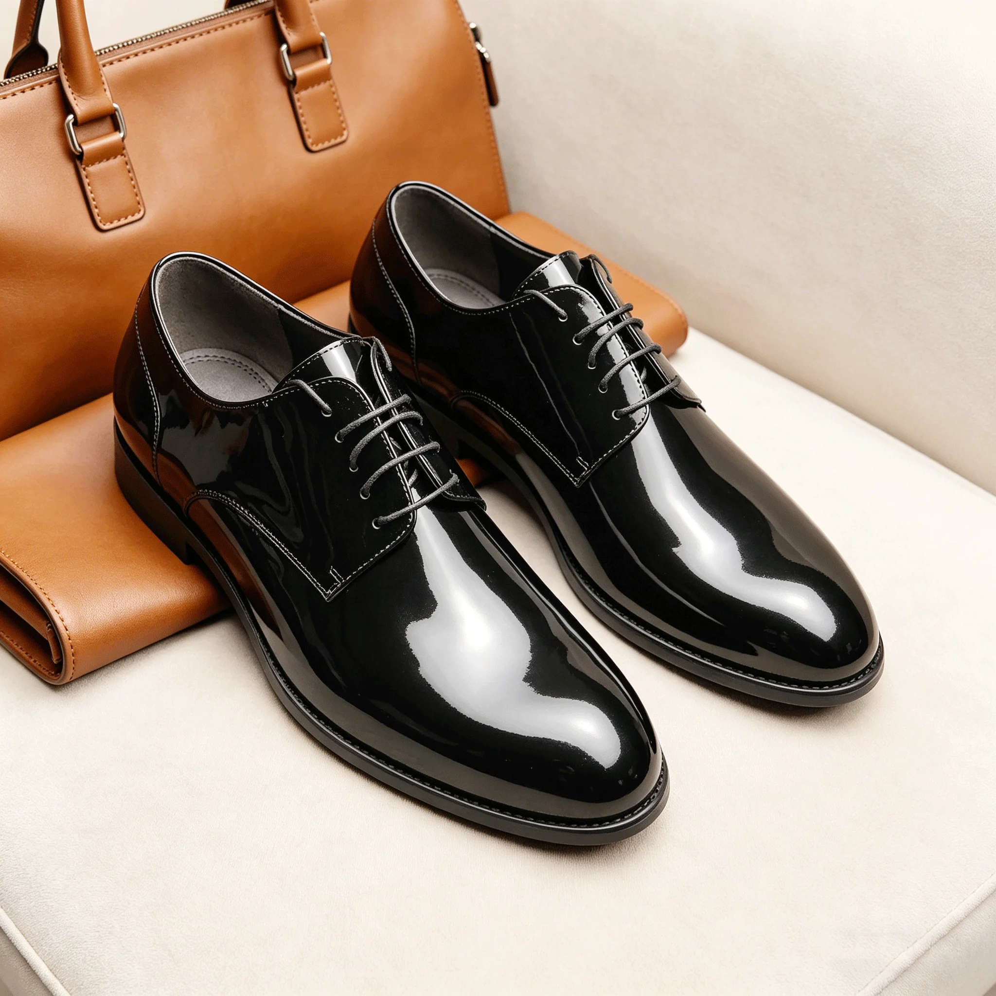 Lightweight Men's Patent Leather Shoes Breathable Hybrid Dress Sneakers  Soft Sole Shiny Formal Business Shoes Plus Size EU 39-46| Alibaba.com