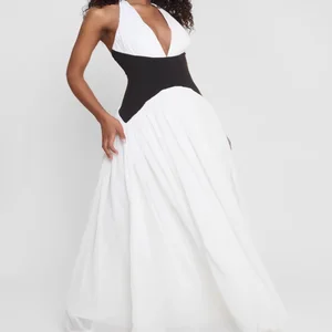 Halterneck Plunging V Backless Maxi Dress Casual Summer Floor-Length Style Natural Waist Solid Breathable Front Digital ODM