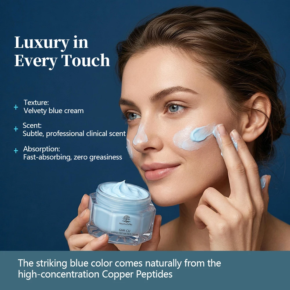 ghk cu peptide face cream Bulk OEM Private Label GHK-Cu Blue Copper Anti-Aging Barrier Repair Firming Lifting 50g Korea Skin Care mucus bpc 157 steroids greg Size:10mL* 10 vials Boosts collagen
