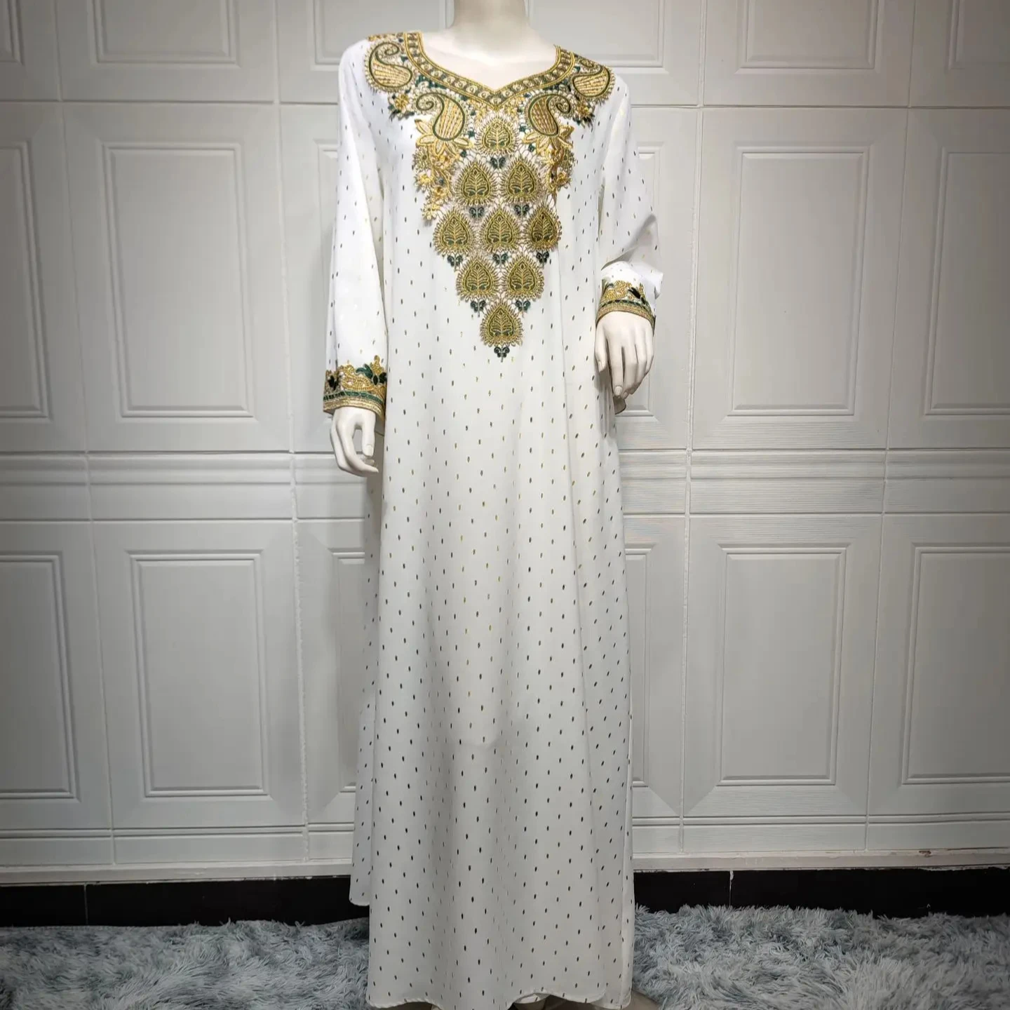 Moroccan Kaftan Embroider Caftan Dress Loose Abaya Women Muslim Dress