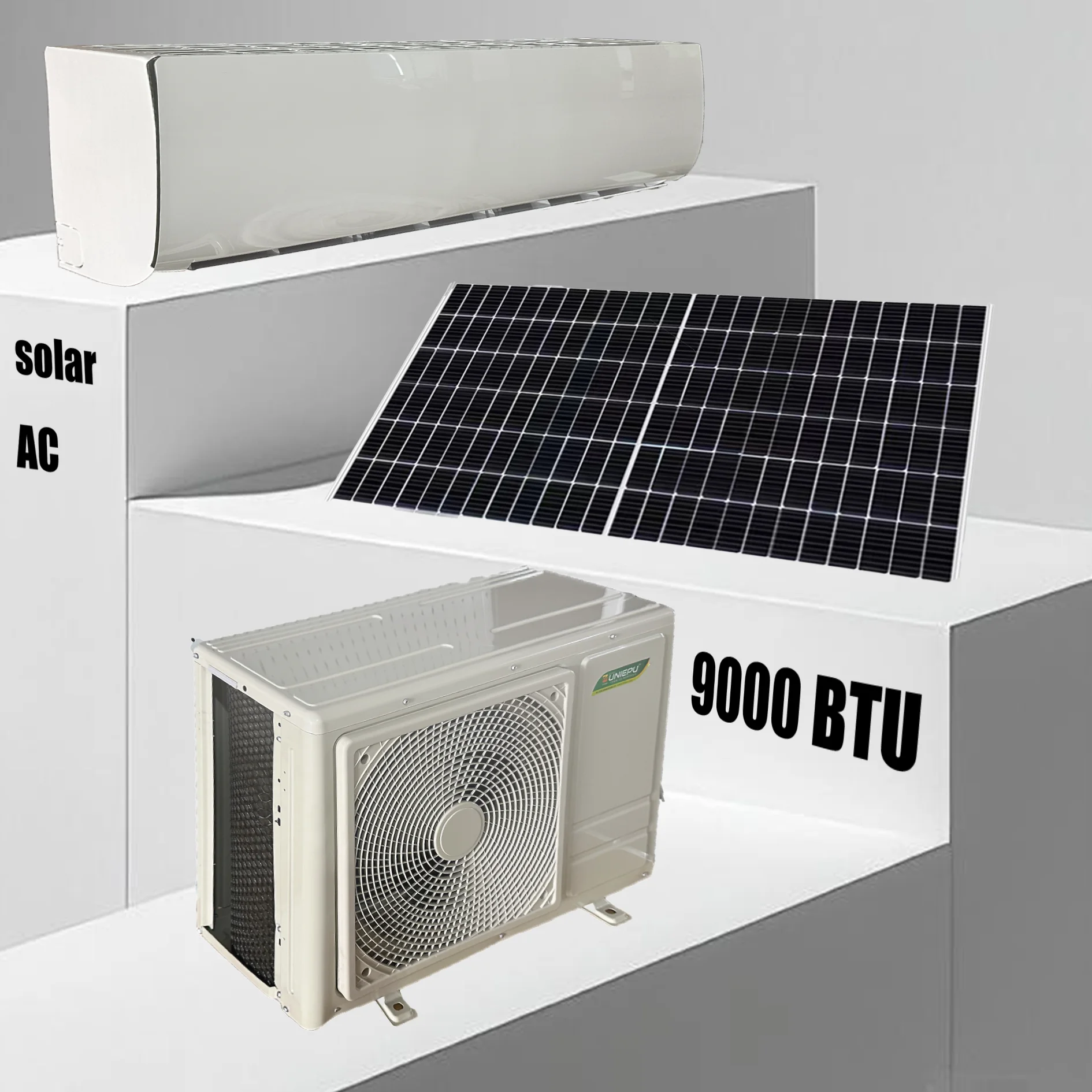 High-Efficiency Solar Powered Mini Split AC Hybrid ACDC Inverter Air  Conditioner 9000BTU Wall Mounted with WiFi (A+++)