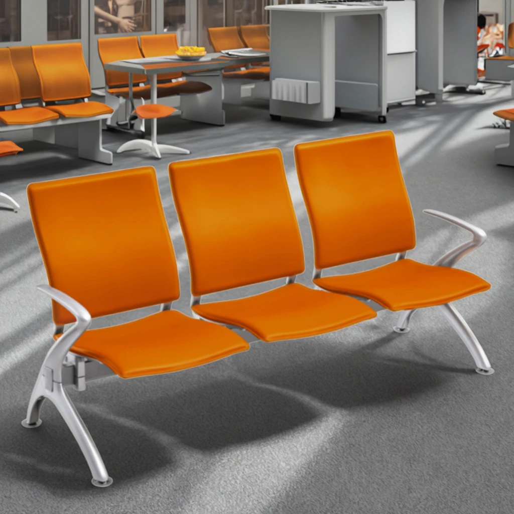 Premium Steel Waiting Room 3 Seat Bench with Ergonomic Design for Hospitals Clinics Modern Corporate Reception Areas 2
