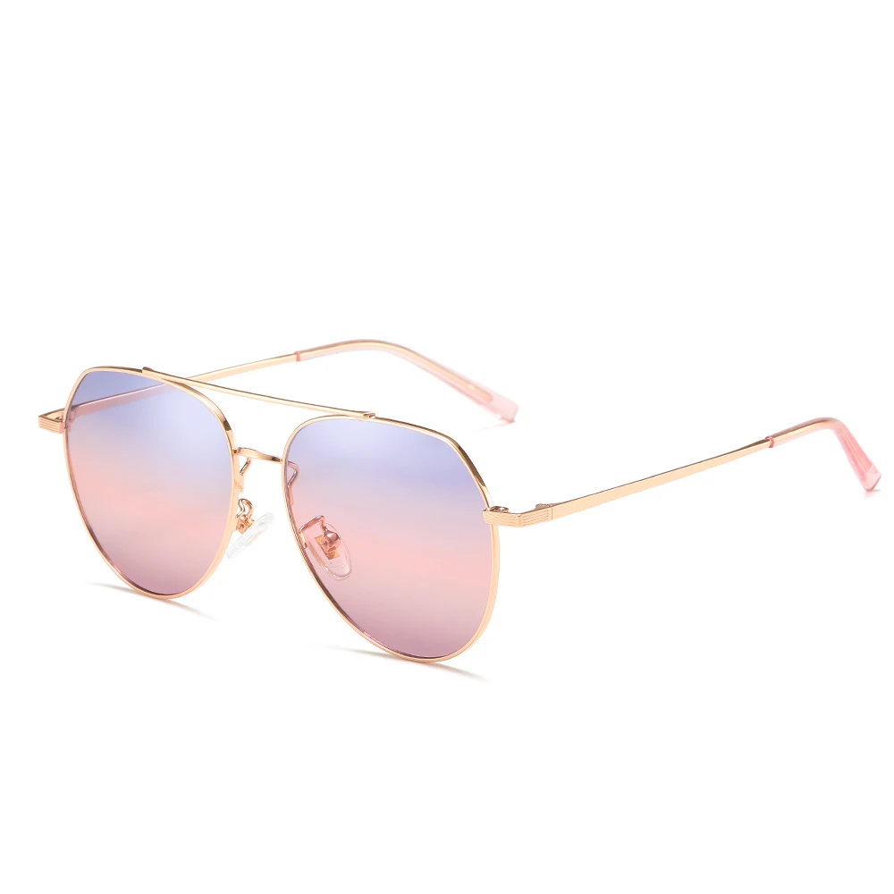 River Rose Gold Rimless Aviator Sunglasses