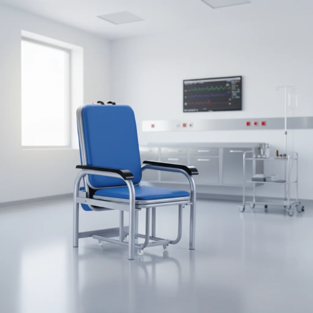 Durable Metal Foldable Nursing Chair for Hospitals Infusion Chair for Medical Attendants & Patients Comfortable Bed for Patients 6