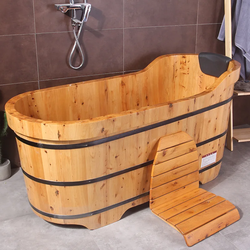 Ледяная ванна для купания дома холодная утолщенная Ванна из массива дерева взрослых деревянное ведро детей