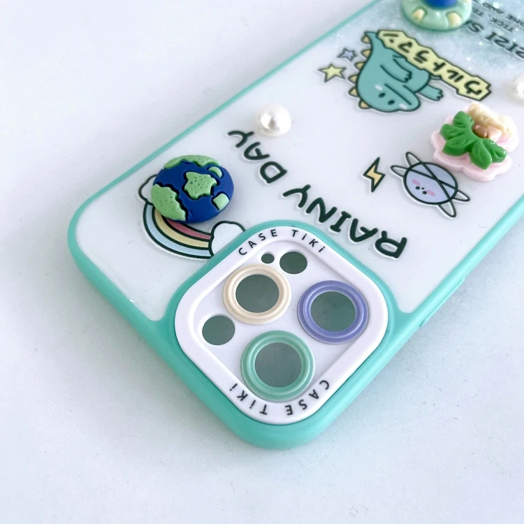 Pupil-Eye Two-In-One Three-Dimensional Doll + Pearl Cell Phone Case for iPhone Samsung Xiaomi 2564