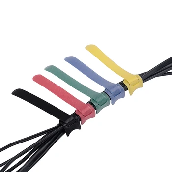 Adjustable Reusable Nylon Colorful Flexible Automatic Double Side Reusable Carry Self Gripping Cinch Strap Hook Loop Cable Tie