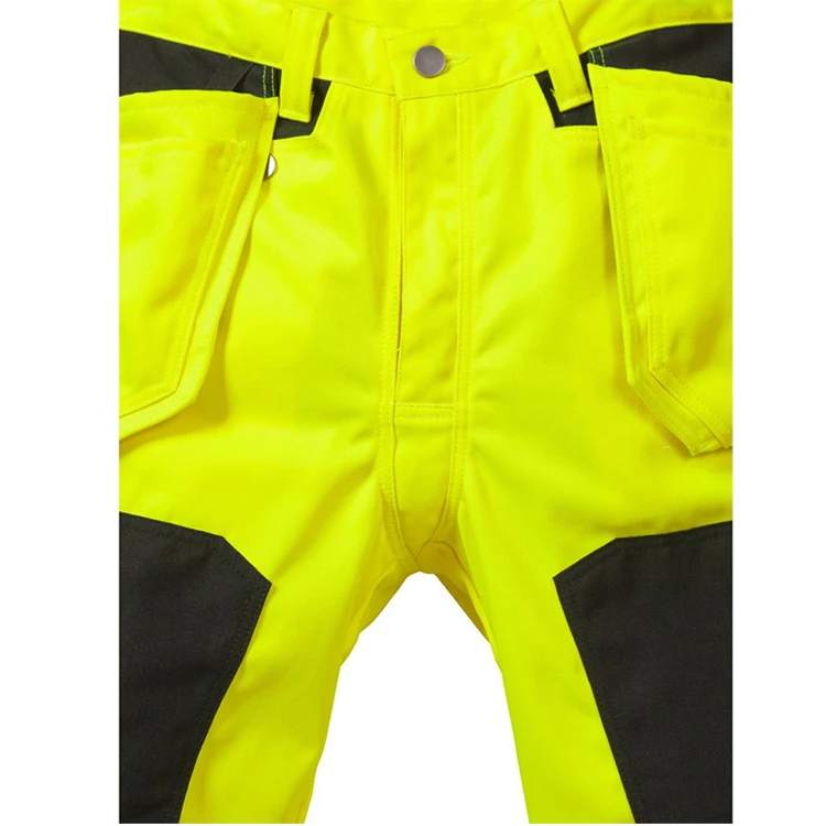 Factory Customized  Hi Vis Reflective Safety Pants Reflective Tape Cargo Work Pants for Men