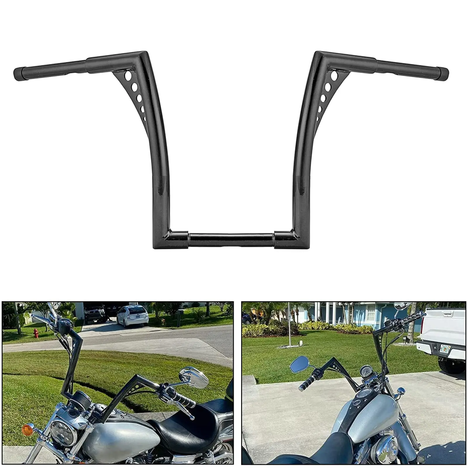 RACEPRO 1" 25mm Custom Universal Motorcycle Bobber Chopper Handlebars Motorbike Ape Hanger Bar Drag T-Bar Motorcycle Handlebars