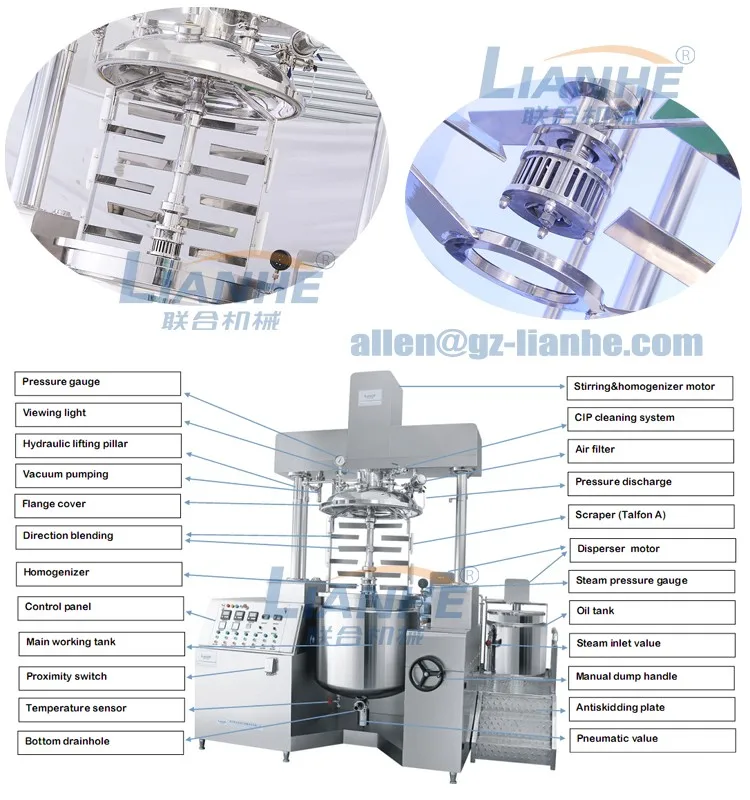 100L вакуумный Emulsifying лосьон смеситель 100 литров косметический продукт эмульгатор вакуум
