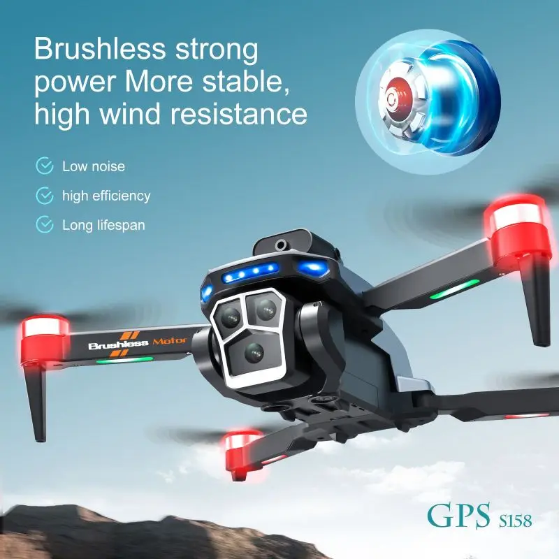 DRONE RC S158GPS Brushless Power Four Axis Remote Control Aircraft Professional Aircraft HD Camera Christmas Children's Gift Toy