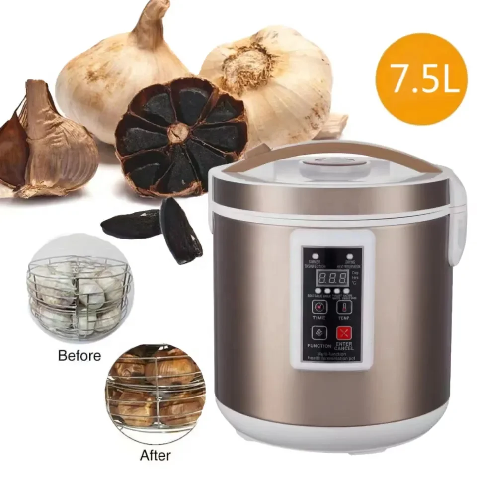 Fermenteur D'ail Noir Automatique 5L - Contrôle Temps/température, Chauffage 3D, Pour 1 à 1,5 Kg D'ail
