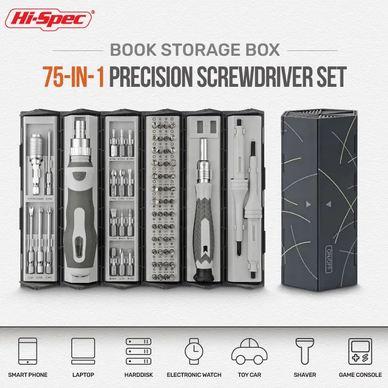 75pc Precision Screwdriver Bit Set with Chrome-finished Ratchet Handles DIY Grade Plastic Material OEM ODM