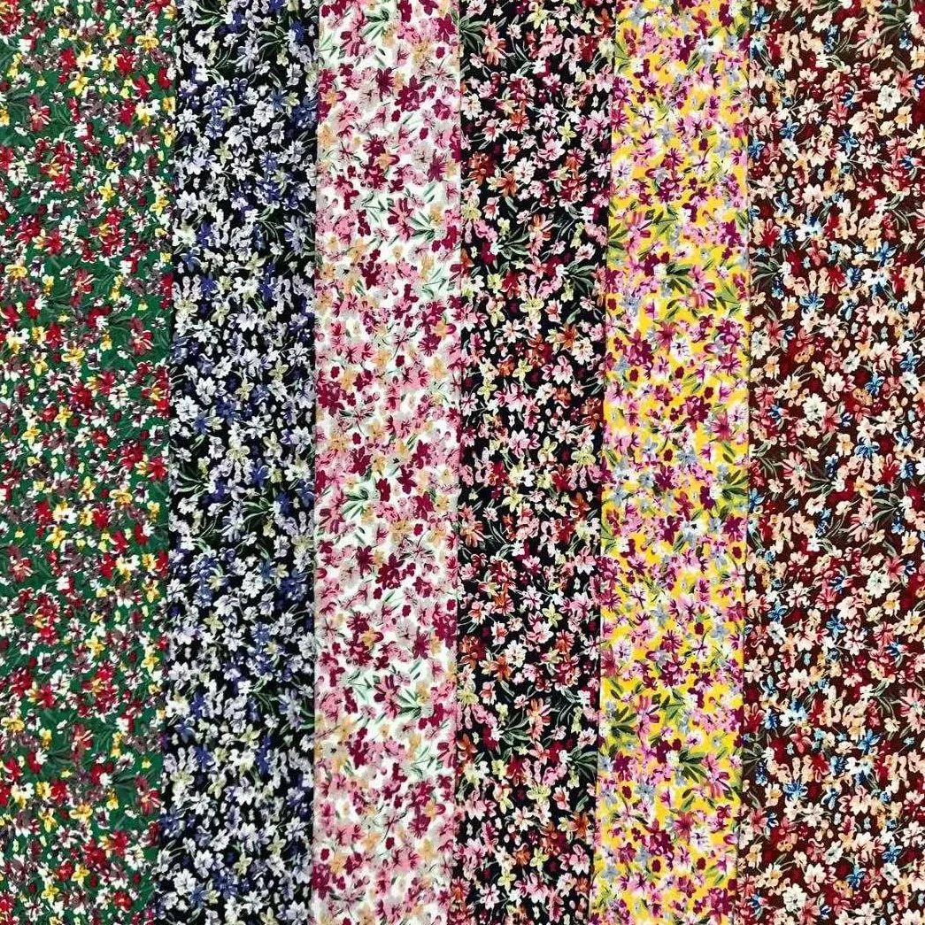 Оптовая продажа от производителя дешевая вискозная ткань 100% вискоза с цифровым цветочным принтом для женской