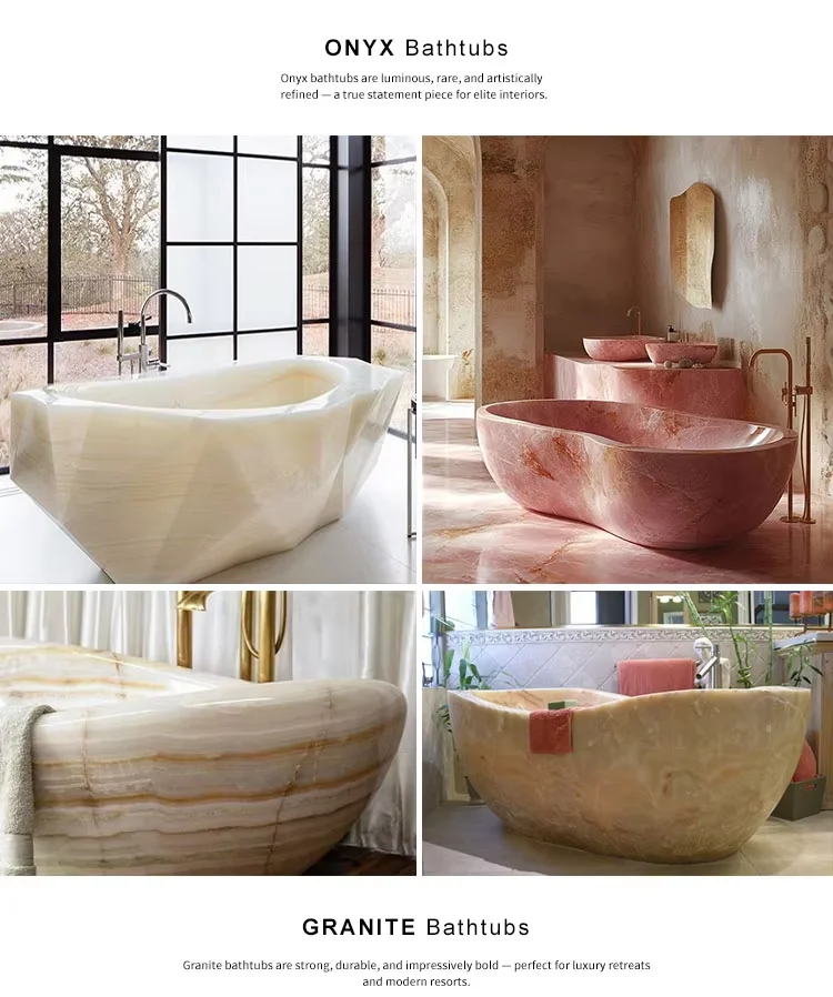 Custom Design Indoor Freestanding Natural Marble Stone Bathtub Hot Sale Travertine Bathtub