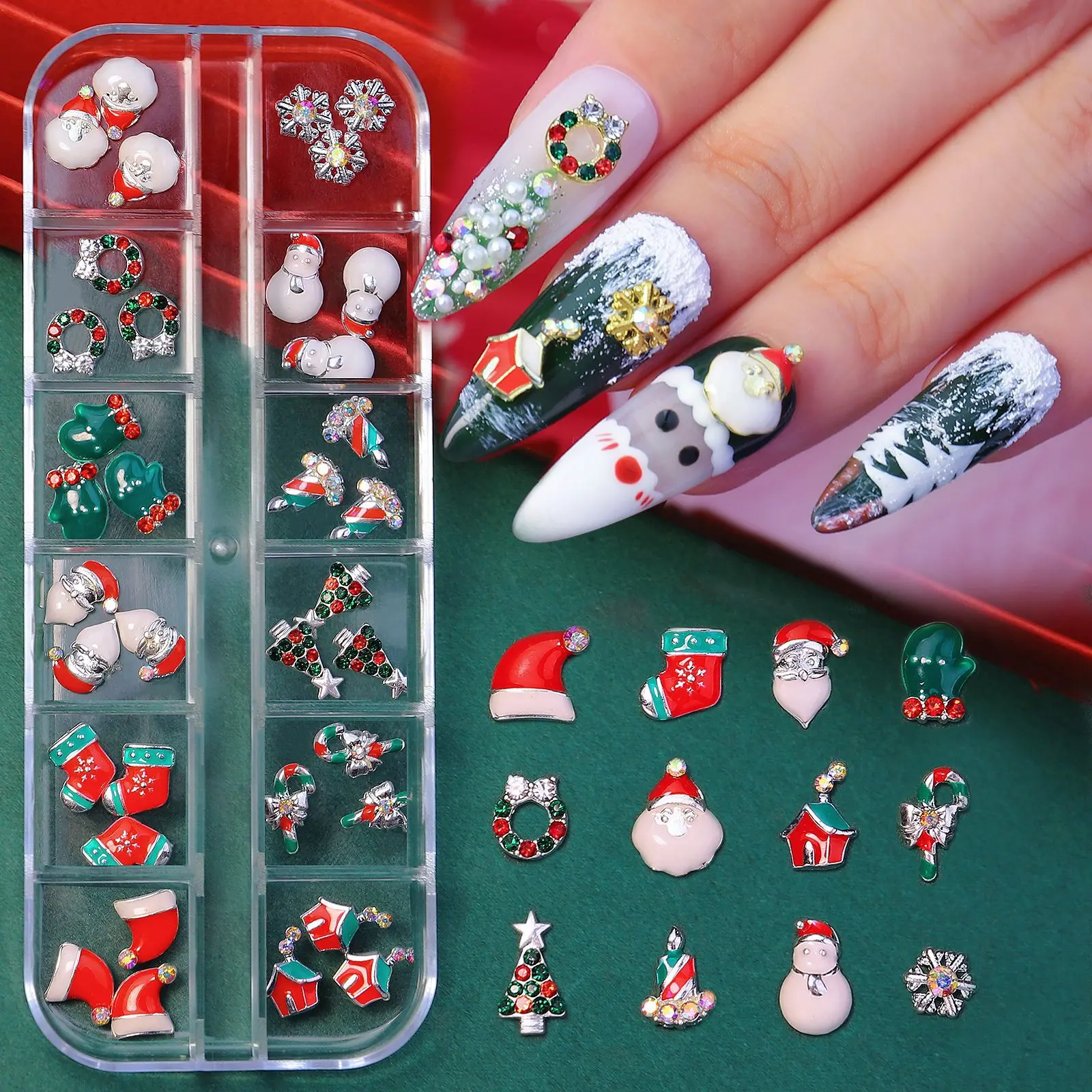 3D CHRISTMAS NAILS Art Stickers Snow Self Adhesive Decals For Nail Tips  Design $6.12 - PicClick AU