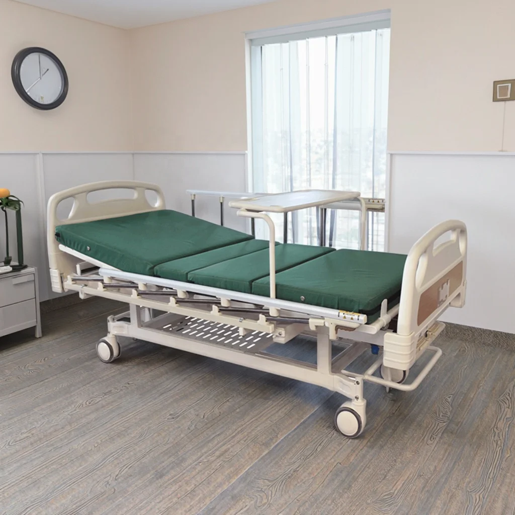Adjustable Modern Hospital Bed Hand Crank Steel Rails Infusion Foldable Design for Hotels Gyms-Multi-Function Patient Care 3