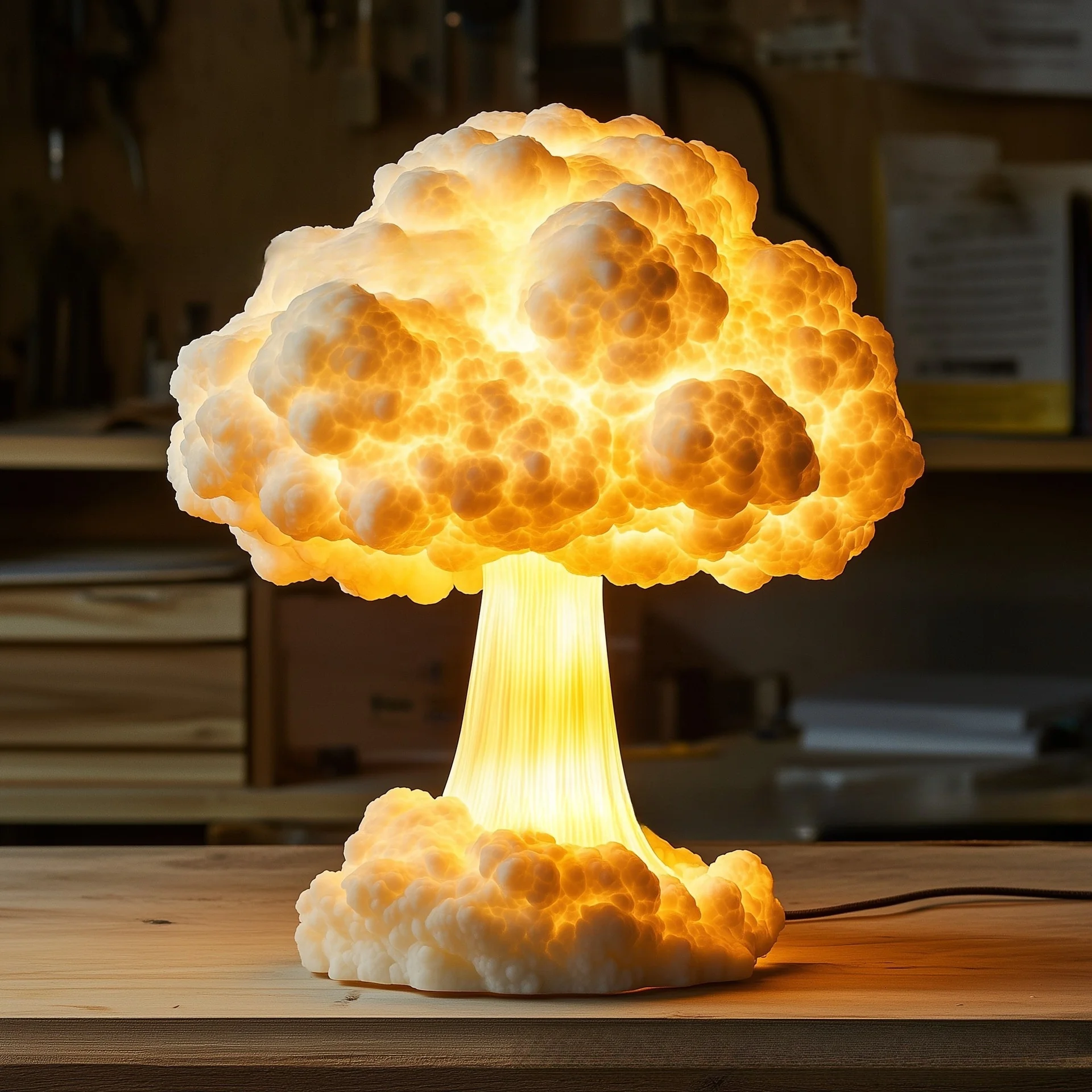 2025 Unique Design Table Lamp Modern LED Mushroom Cloud Bedroom Table Lamp New Design Atomic Bomb Explosion Cloud Night Light
