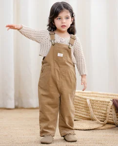 Wholesale Boys and Girls Trousers Corduroy Romper Sleeveless Overalls with Custom logo Soft Kids Dungarees