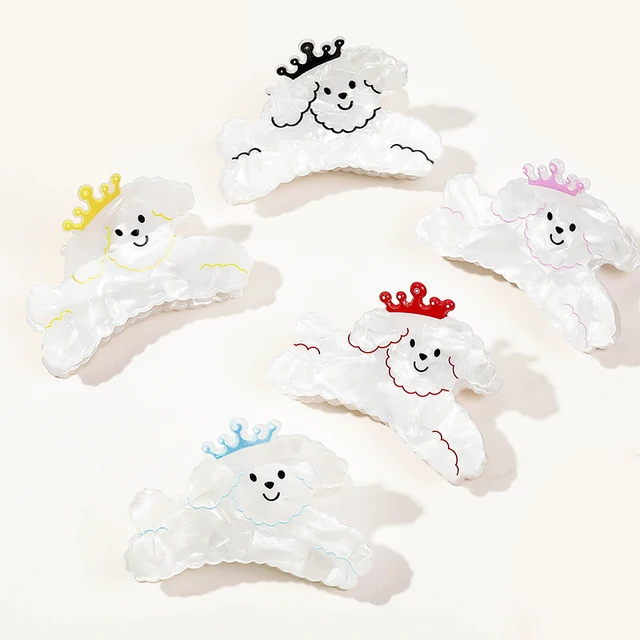Cartoon Dog Shape Acrylic Shark Claw Clip  Exquisite Sweet Girl Hair Accessory Claws High Quality Hairclip Haarklammer for Women