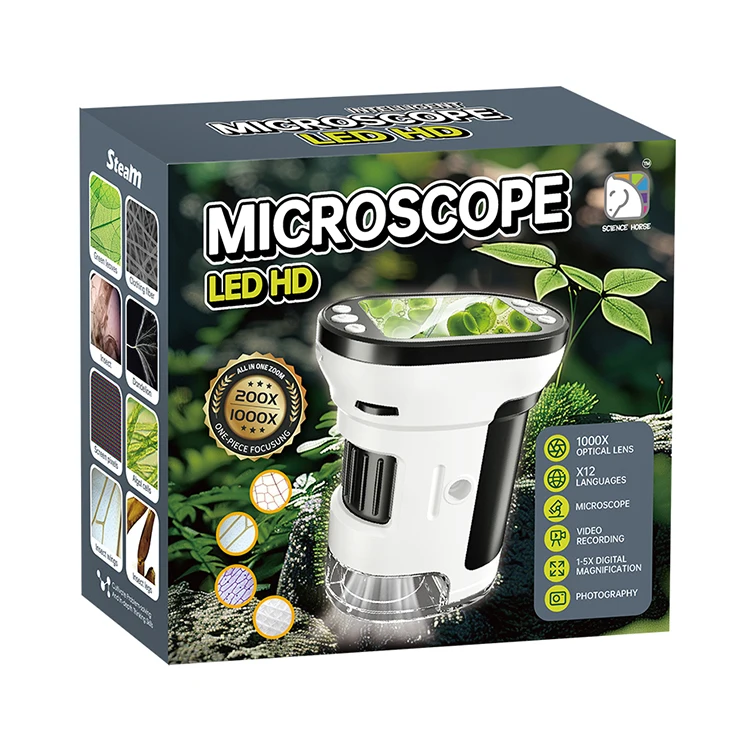3 in 1 LED Microscope Toys With Camera Kids Learning Educational Toys Microscope Set Science Model Toys