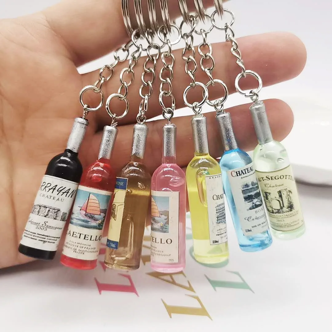 Ornament Gift Mini Bottle Keychain Ring Creative Wine Bottle Keychain