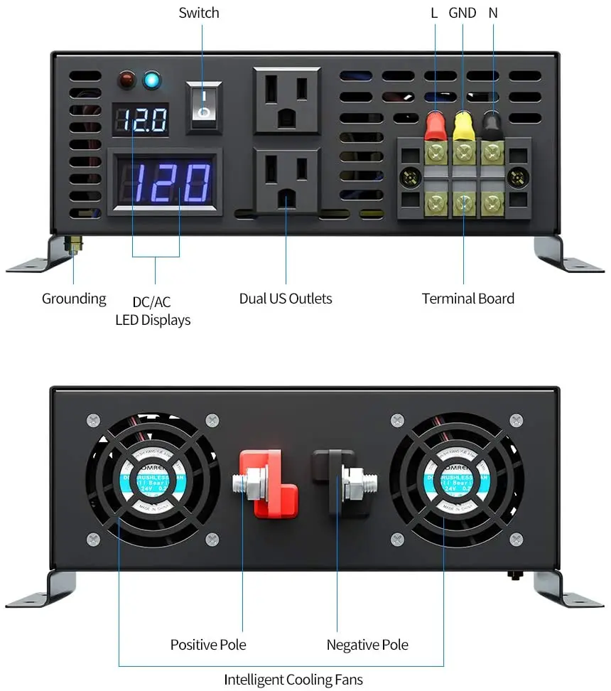 WZRELB Wechselrichter Ce Emc Approved 24V DC AC 220V 120V 100V 5000w Off Grid Pure Sine Wave Inverter 12V