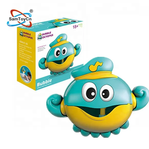 Пластиковый детский Забавный игровой мыльный пузырь, машина для изготовления осьминога, игрушка для ванны с животными, 12 музыкальных