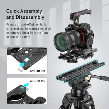 SmallRig 12'' Lightweight Dovetail Plate for ARRI with Maximum Load 20kg, Dovetail Plate with Safety Design - 3771 detail image