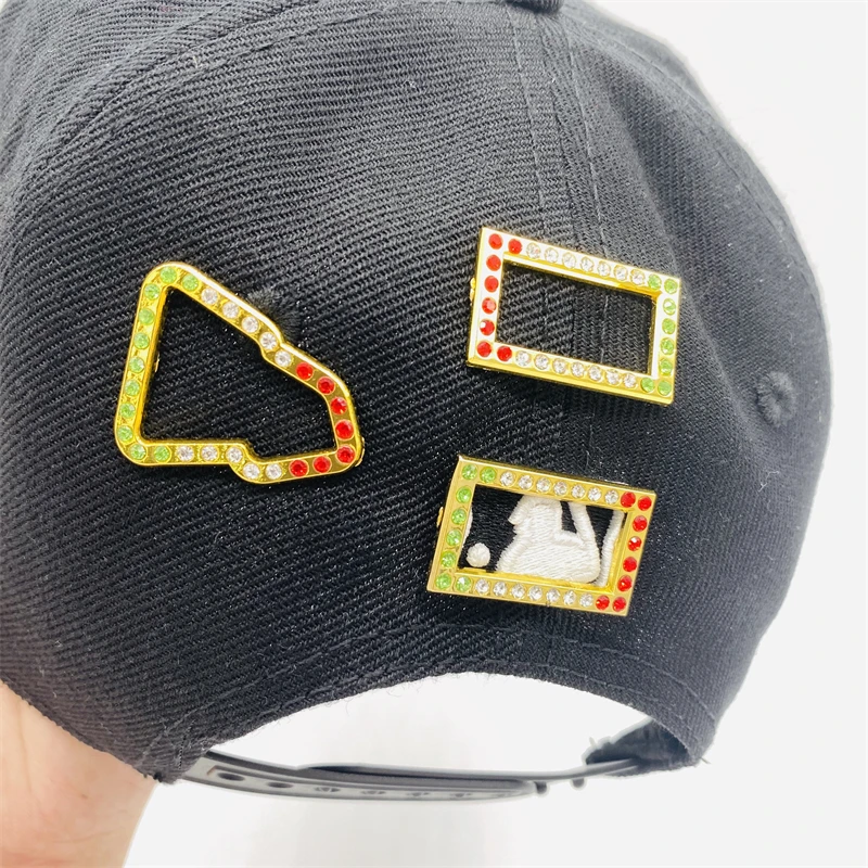 Custom wholesale Hot sale border hat pins frame pins rhinestone Galvanized pins for hats