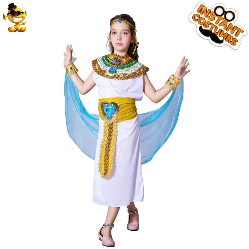 Egyptian Princess Costume Outfit Child Girls Halloween Party Cosplay Fancy Dress 