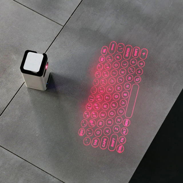 R8 New Style Multi Function Power Bank  Wireless Projection Mini Virtual Laser Keyboard with Holder