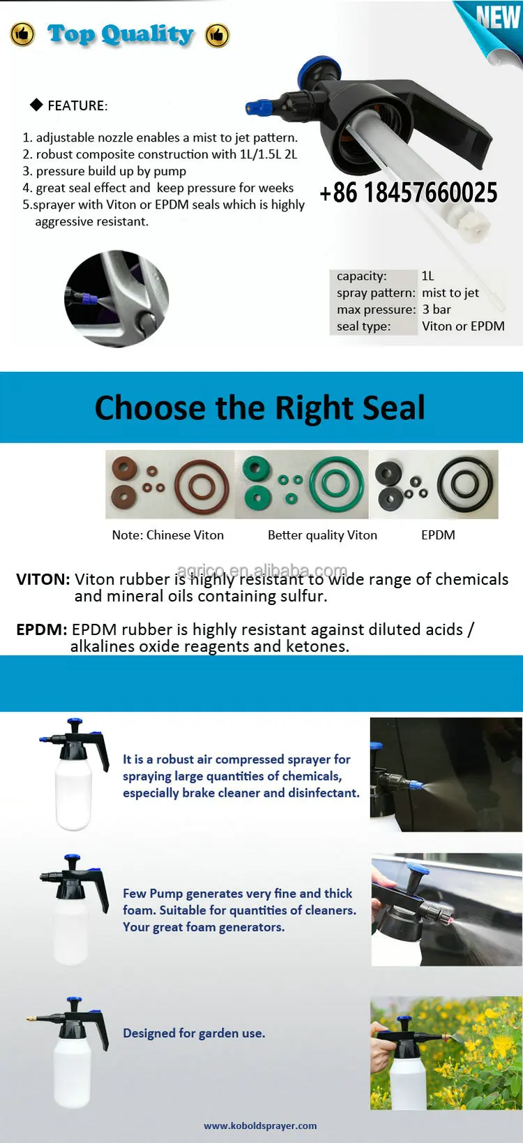Industrial Pressure Pump Sprayer Viton Seals Compression Brake Cleaner Spray  Bottle Chemical & Solvent Resistant 1L - China Pressure Pump Sprayer Viton  Seals, Compression Brake Cleaner Spray Bottle