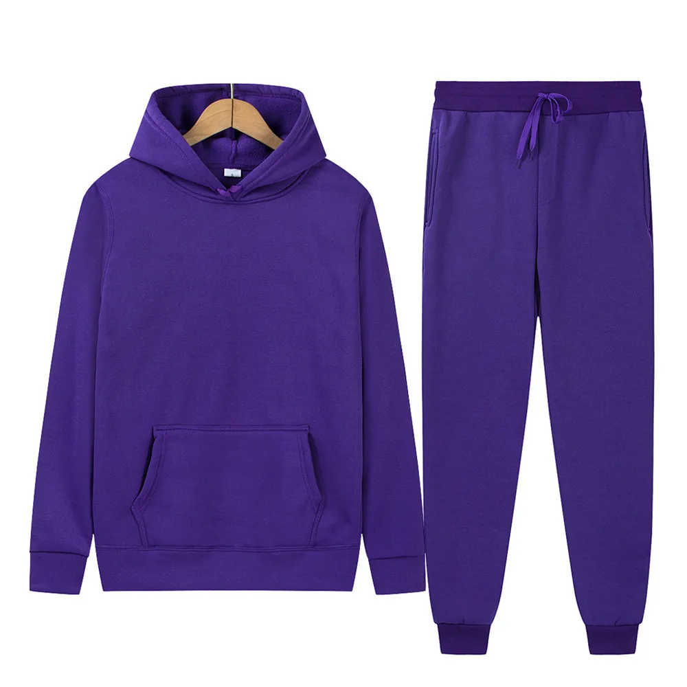 Autumn Casual Fleece Oversized Men's Hoodie & Jogging Set